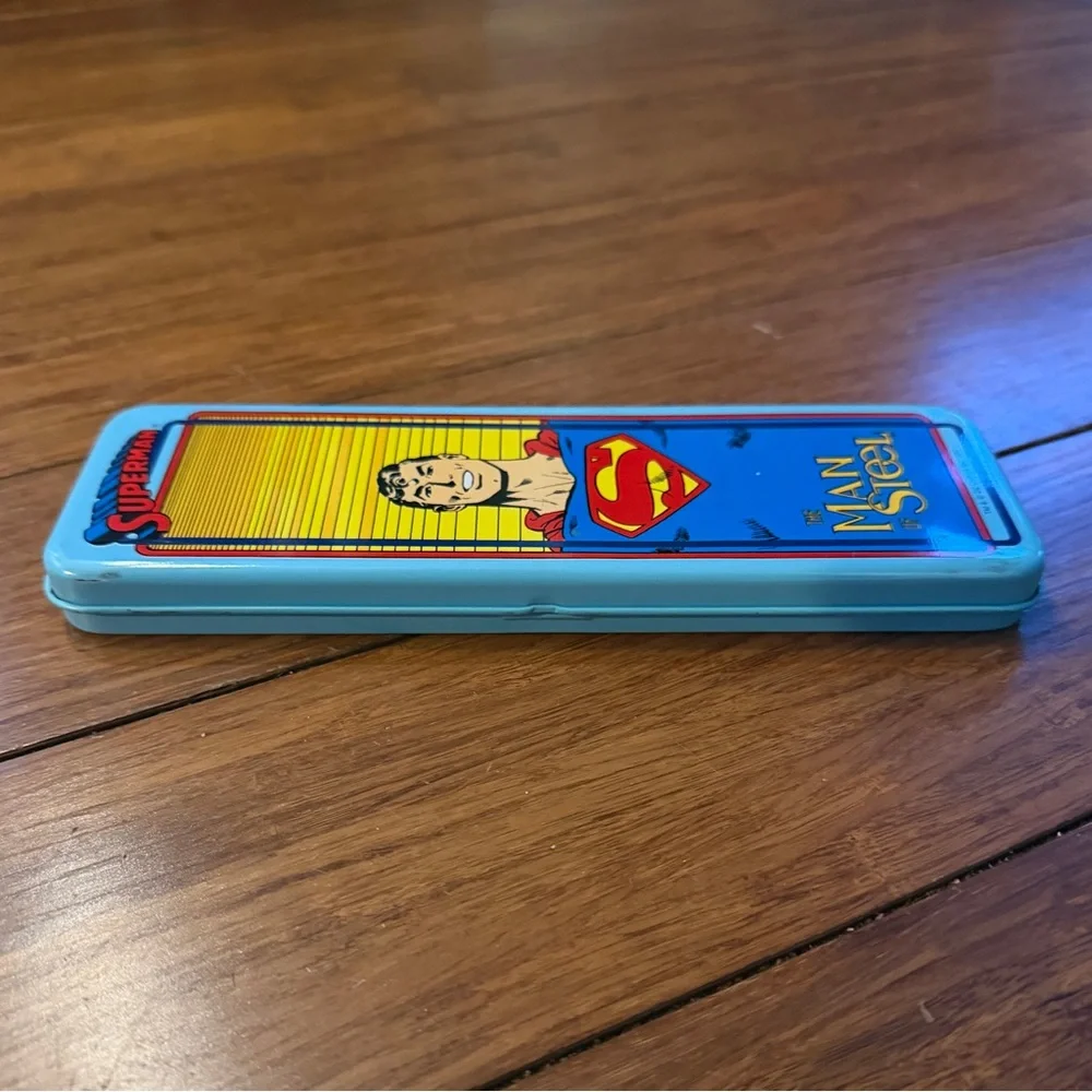 Vintage 1987 DC Comics Superman Man of Steel Pencil Case
